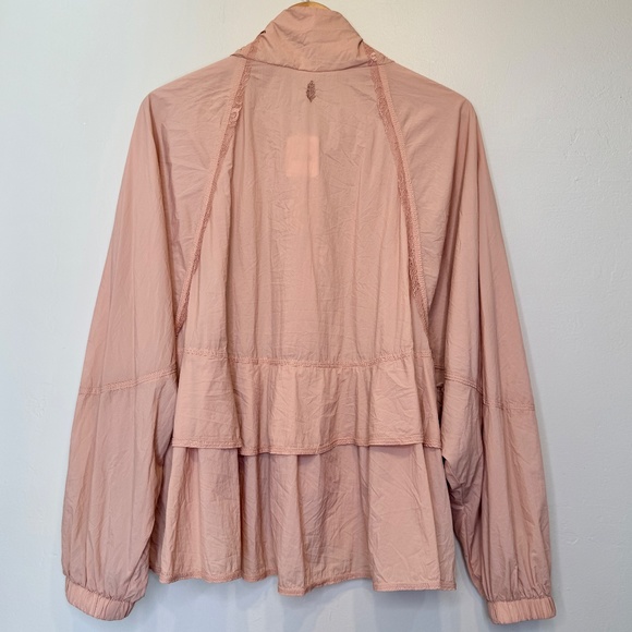 FP NWT Namaslay Peachy Lace Ruffle Coquette Cottagecore Windbreaker Coat Jacket - Picture 6 of 16